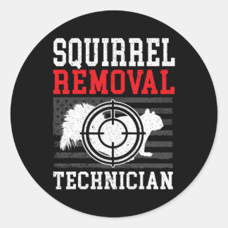 Sticker Rond Technicien d'enlèvement d'écureuil Chasse d'écureu
