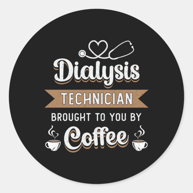 Sticker Rond Technicien Dialyseur Apporté Coffee Nephrology (Devant)