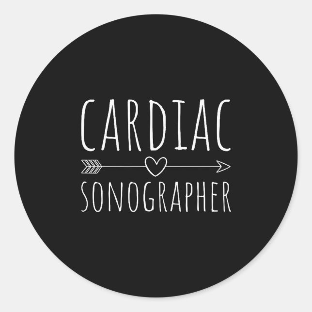 Sticker Rond Technicien Echo, Rs, Echographiste cardiaque (Devant)