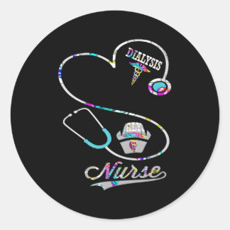 Sticker Rond Technicien en dialyse Infirmière Ney Hebeat
