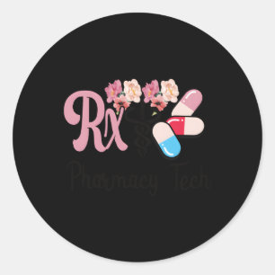 Sticker Rond Technicien en pharmacie Caduceus