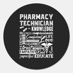 Sticker Rond Technicien en pharmacie Citation Médecine Pharmaci