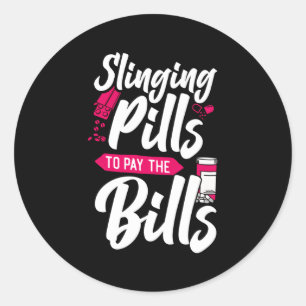 Sticker Rond Technicien en pharmacie Pharmacien Pharmacien Étud