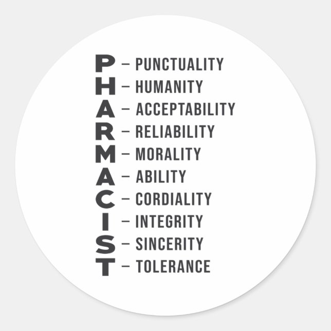 Sticker Rond Technicien en pharmacie Tech Pharmacist Medicine (Devant)