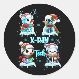 Sticker Rond Technicien en radiologie X Ray Tech Funny Christma
