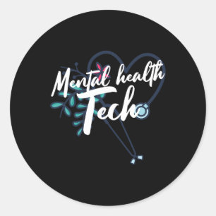 Sticker Rond Technicien en santé mentale Travailleur en santé P