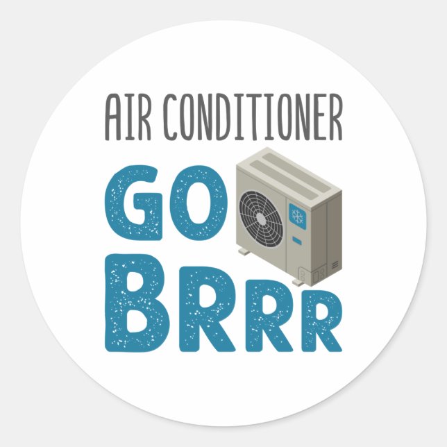 Sticker Rond Technicien HVAC Tech Climatiseur Aller Brr (Devant)
