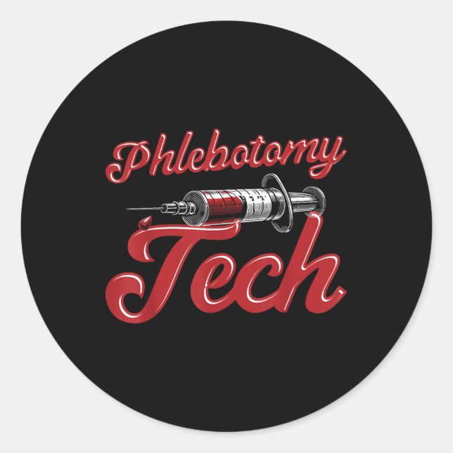 Sticker Rond Technicien technicien en pharmacologie Phlebotomie (Devant)