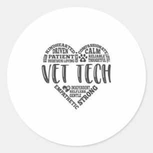 Sticker Rond Technicien vétérinaire, technicien vétérinaire, te