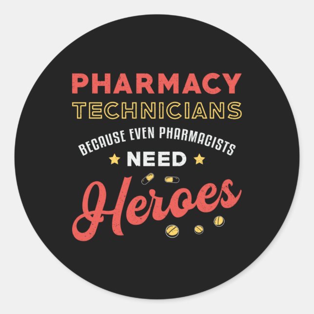Sticker Rond Techniciens en pharmacie Technicien Technicien Pha (Devant)