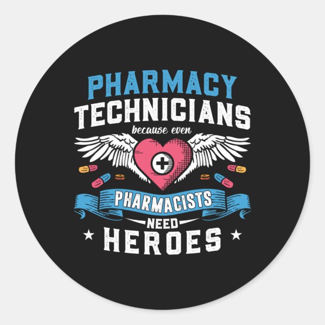 Sticker Rond Techniciens en pharmacie Technicien Technicien Pha (Devant)