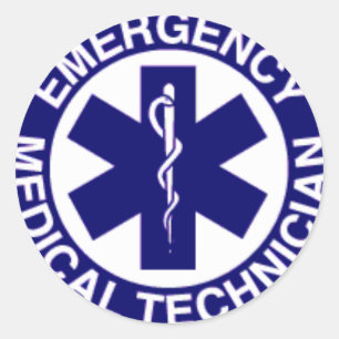STICKER ROND TECHNICIENS MÉDICALE EMT DE SECOURS