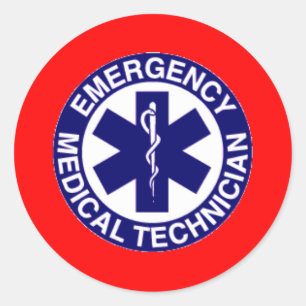 STICKER ROND TECHNICIENS MÉDICALE EMT DE SECOURS