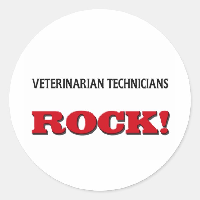 Sticker Rond Techniciens vétérinaires Rock (Devant)
