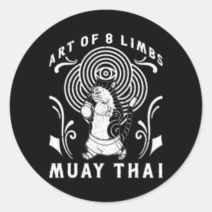 Sticker Rond Technique de combat Muay Thai Thaïlande poing geno