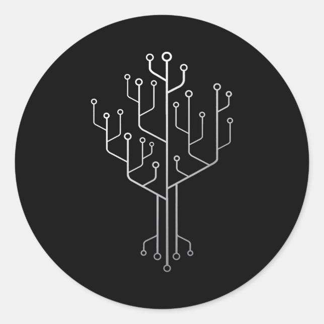 Sticker Rond Technique du programmeur programmeur de l'arbre de (Devant)