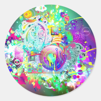 Sticker Rond Techno