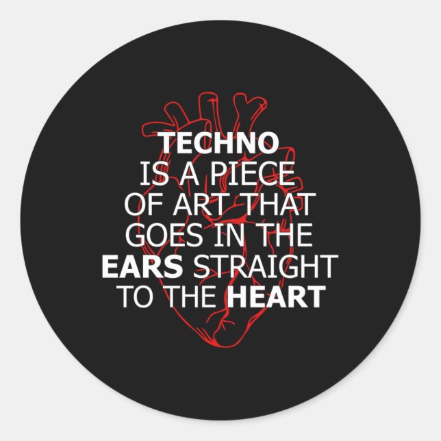 Sticker Rond Techno Music DJ Rave Electro Festival Idée cadeau (Devant)