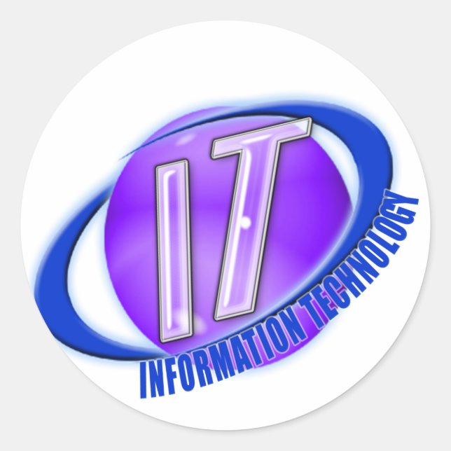 STICKER ROND TECHNOLOGIE DE L'INFORMATION DE LOGO/SWOOSH (Devant)