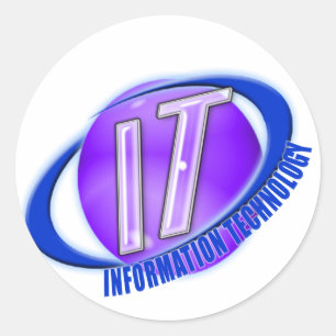 STICKER ROND TECHNOLOGIE DE L'INFORMATION DE LOGO/SWOOSH