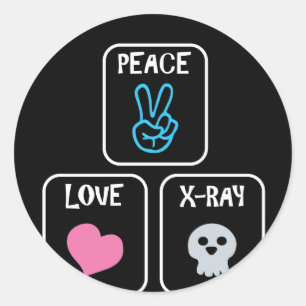 Sticker Rond Technologie de radiologie de rayon X d'amour de