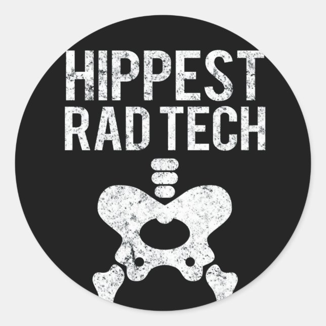 Sticker Rond Technologie de radiologie - Hippest Rad Tech Bone (Devant)