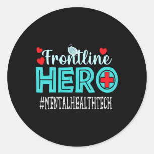 Sticker Rond Technologies de la santé Frontline Héros Travaille