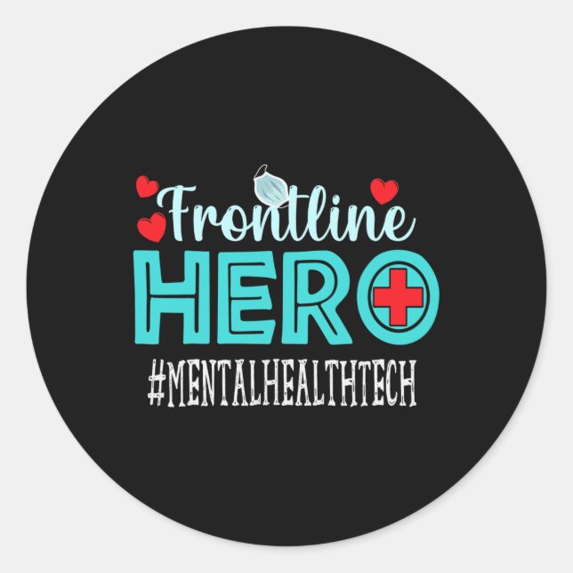 Sticker Rond Technologies de la santé mentale Frontline Travail (Devant)