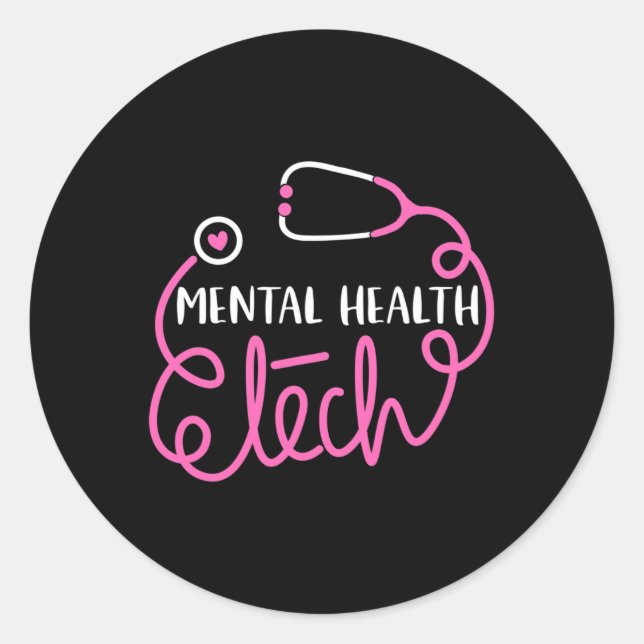 Sticker Rond Technologies de la santé mentale - Technologues ps (Devant)