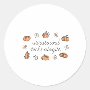 Sticker Rond Technologue échographe féminine Citrouilles d'auto