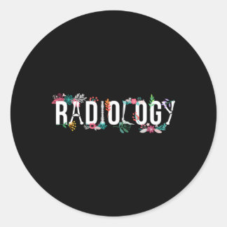 Sticker Rond Technologue en radiologie Fleurs Rad Tech