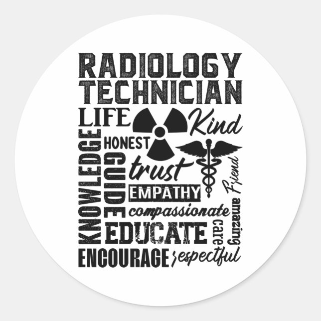 Sticker Rond Technologue en technologie Rad Xray Technicien en  (Devant)