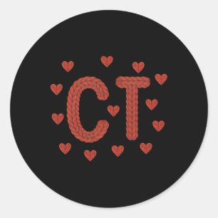 Sticker Rond Technologue en tomodensitométrie à faux crochet en