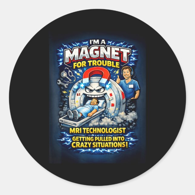 Sticker Rond Technologue IRM drôle  (Devant)