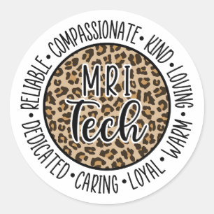 Sticker Rond Technologue IRM Leopard, radiologie, IRM