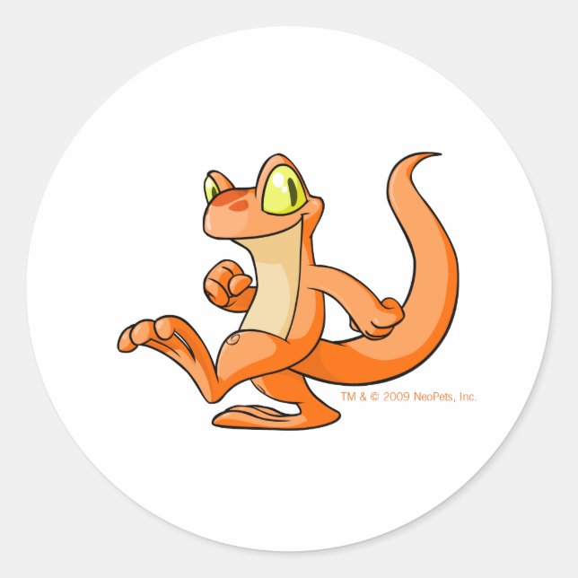 Sticker Rond Techo orange en quête (Devant)