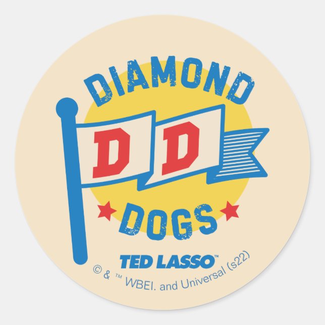 Sticker Rond Ted Lasso | Diamond Chiens Pennant Graphisme (Devant)