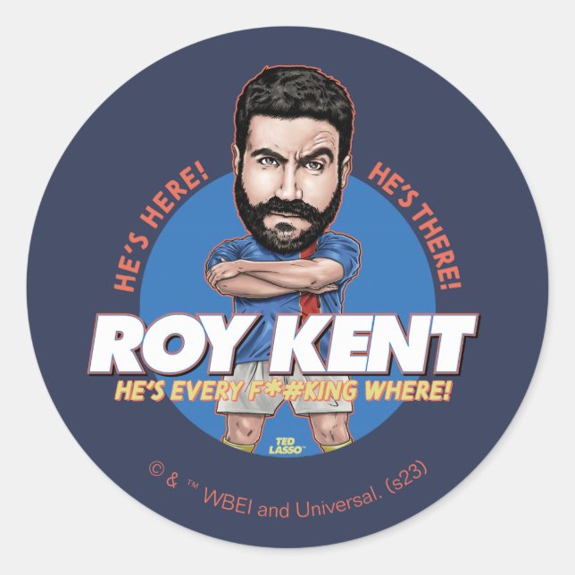 Sticker Rond Ted Lasso | Roy Kent Bobblehead (Devant)