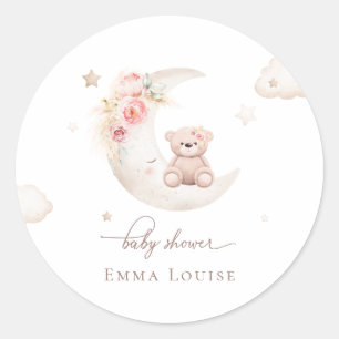 Sticker Rond Teddy Bear au-dessus du Baby shower neutre de la l
