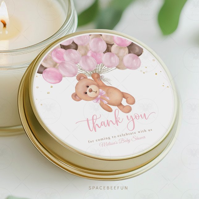 Sticker Rond Teddy Bear Baby shower Nous pouvons à peine attend (Teddy Bear Baby Shower Sticker, We Can Barely Wait Thank You, Baby Shower Thank You Sticker, Teddy B)
