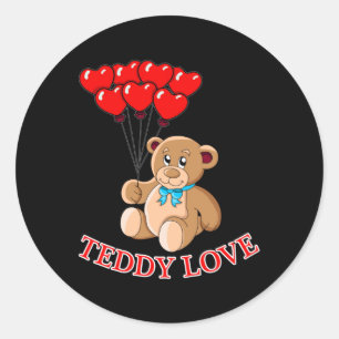 Sticker Rond Teddy Bear Love Cute Baby Animal Cuddle Idée cadea