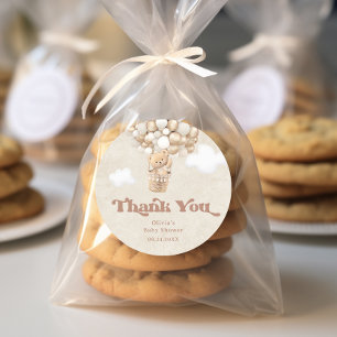 Sticker Rond Teddy Bear Nous Pouvons Attendre Baby shower