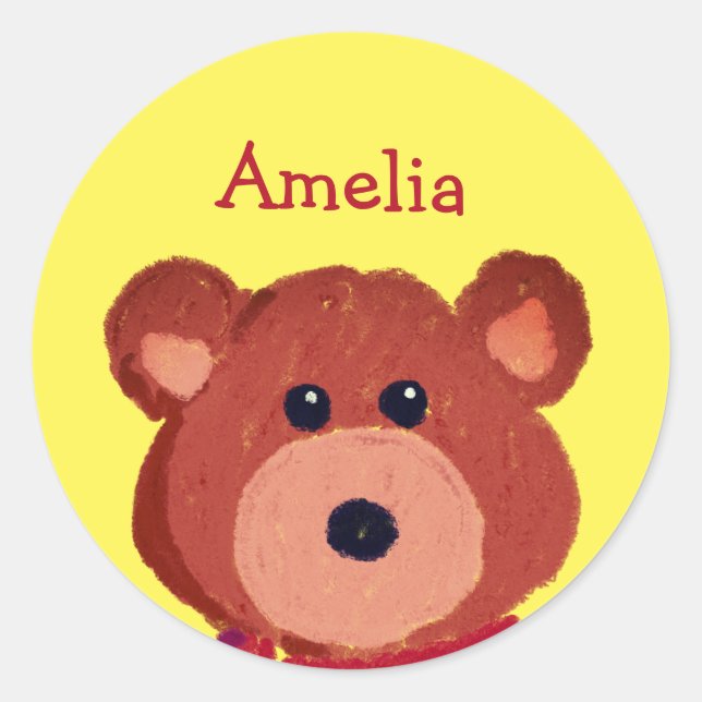 Sticker Rond Teddy Bear personnalisée (Devant)