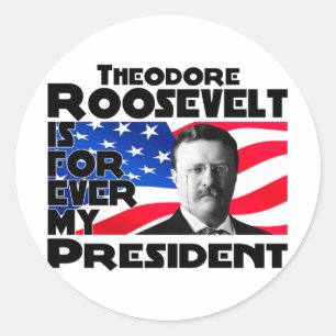 Sticker Rond Teddy Roosevelt