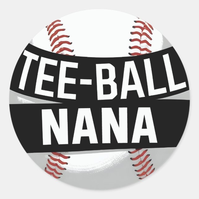Sticker Rond Tee-Ball Nana Funny Teeball Grandma (Devant)