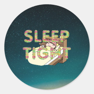 Sticker Rond TEE Joli slogan de sommeil