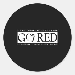 Sticker Rond Tee Mois de la santé du cœur rouge American Heart