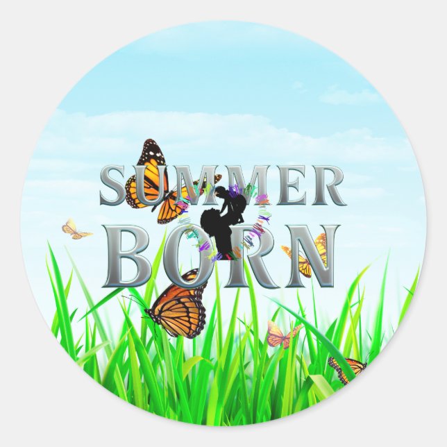Sticker Rond TEE Né en été (Devant)