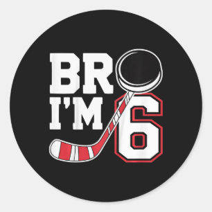 Sticker Rond Tee pour enfants de six ans joueur de hockey pour