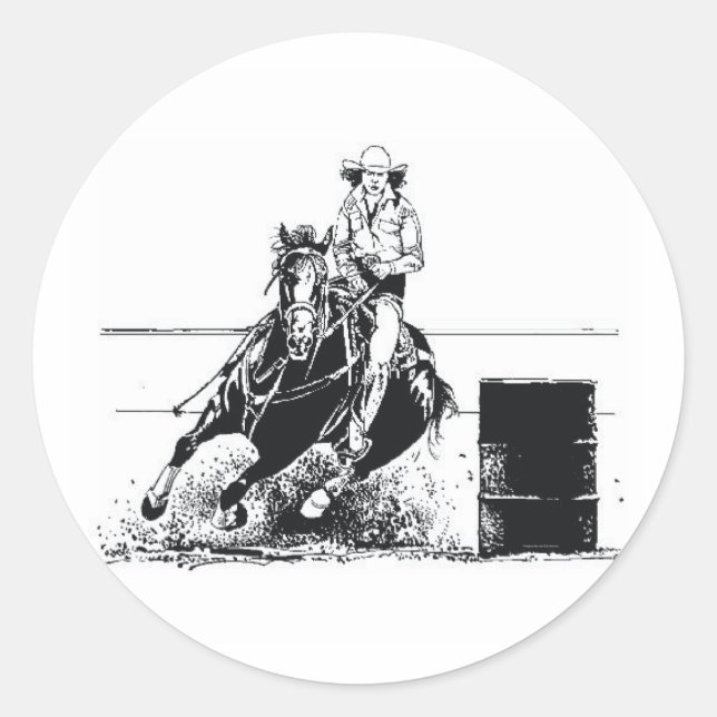 Sticker Rond TEE Rodeo Cowgirl (Devant)